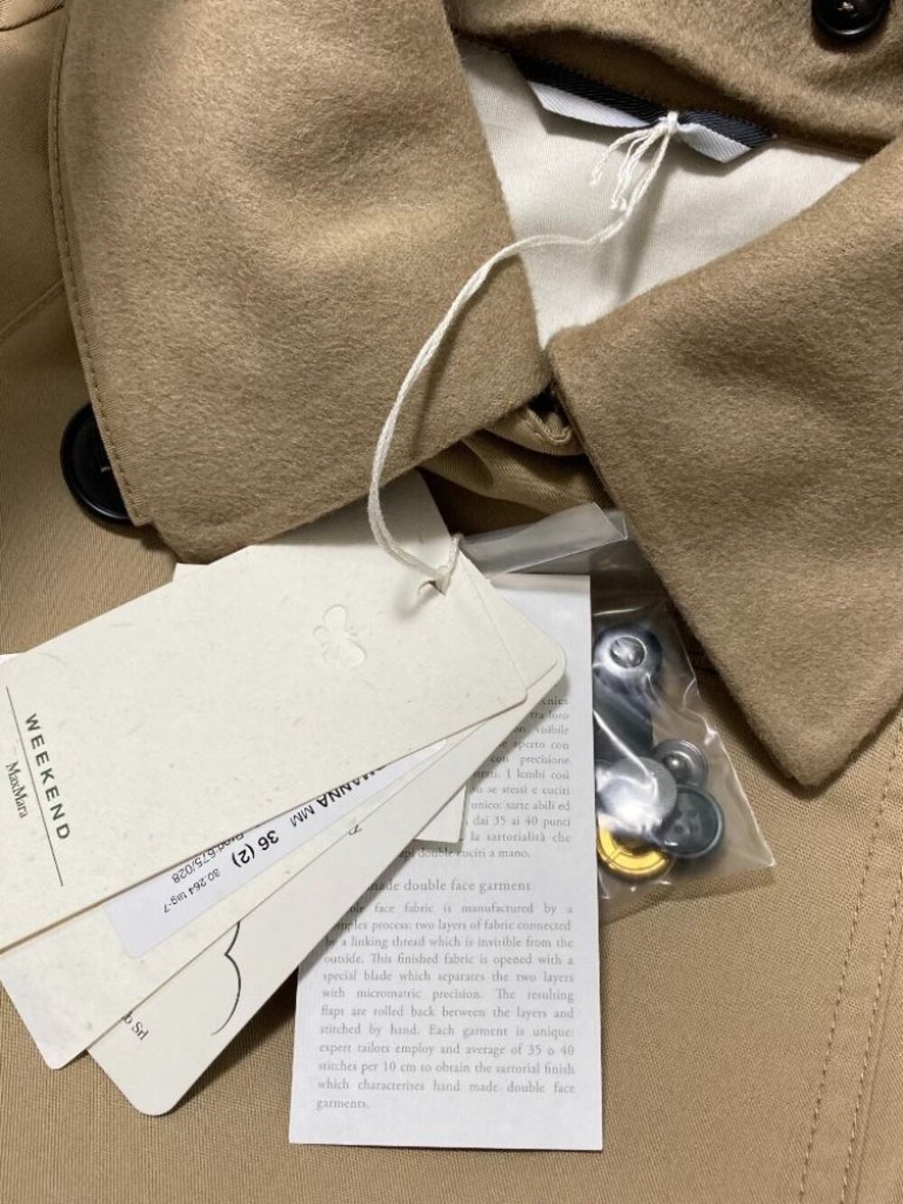 Max Mara Weekend Wkdmanna Quilted Trench Coat 36 Beige - Picture 11 of 14